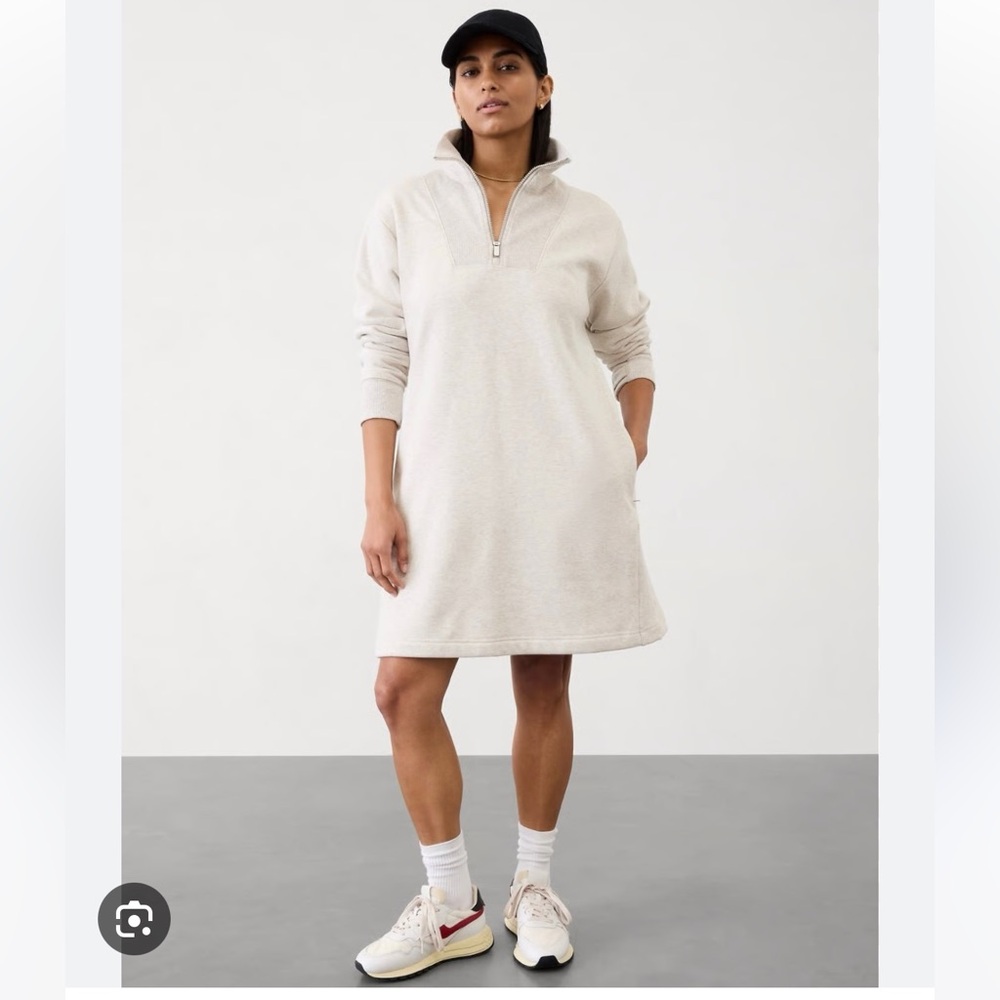 Athleta Cozy Karma Quarter-Zip size Large Petite Dress